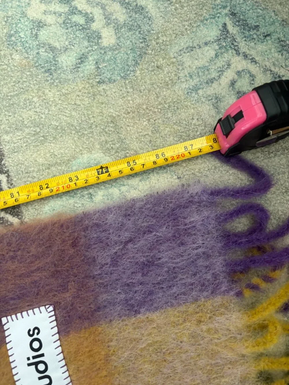Acne Studios Purple/Yellow Mohair Checked Scarf